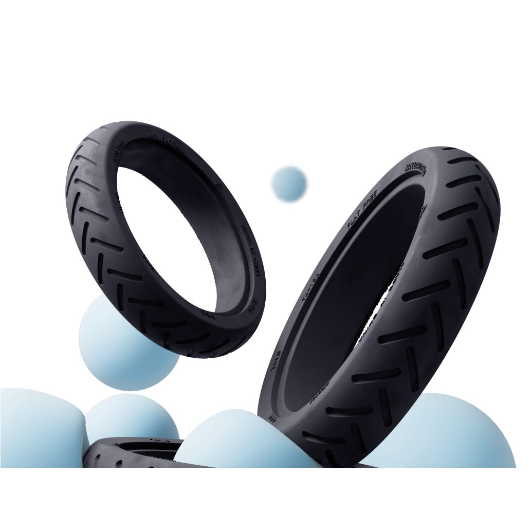 Manufacturer illustration of the Segway Ninebot C2 Lite solid rubber tyres and tread.