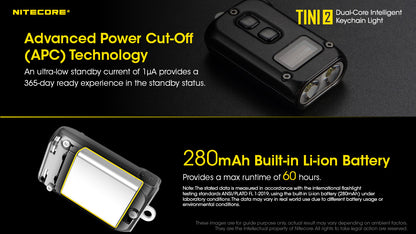 Nitecore TINI 2 500 流明 USB-C 充電鑰匙圈手電筒