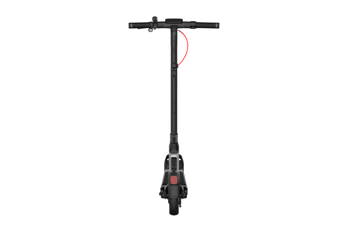 Straight rear view of the Segway E3 Pro electric scooter