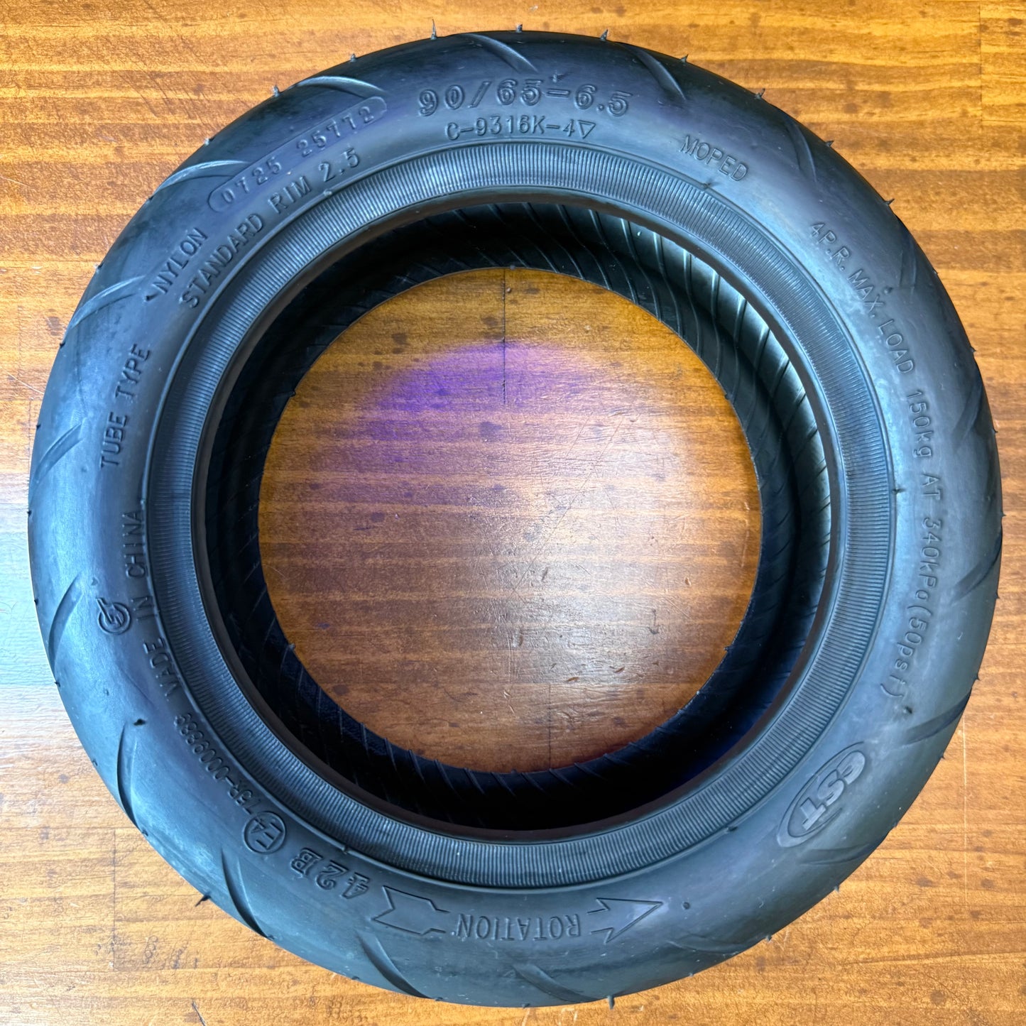 90/65-6.5 Road Tyre Round Edge CST - 11 Inch Top