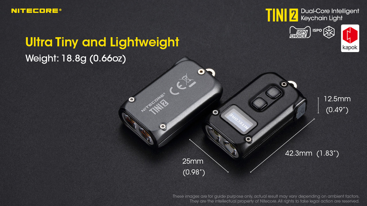 Nitecore TINI 2 500 Lumen USB-C Rechargeable Keychain Flashlight