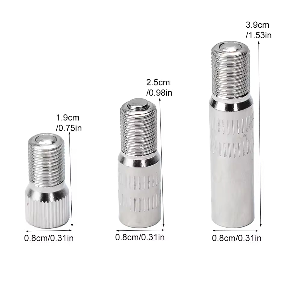 Schrader Valve Stem Extender - Straight 19mm, 25mm, 39mm