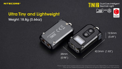 Nitecore TINI 2 dimensions.