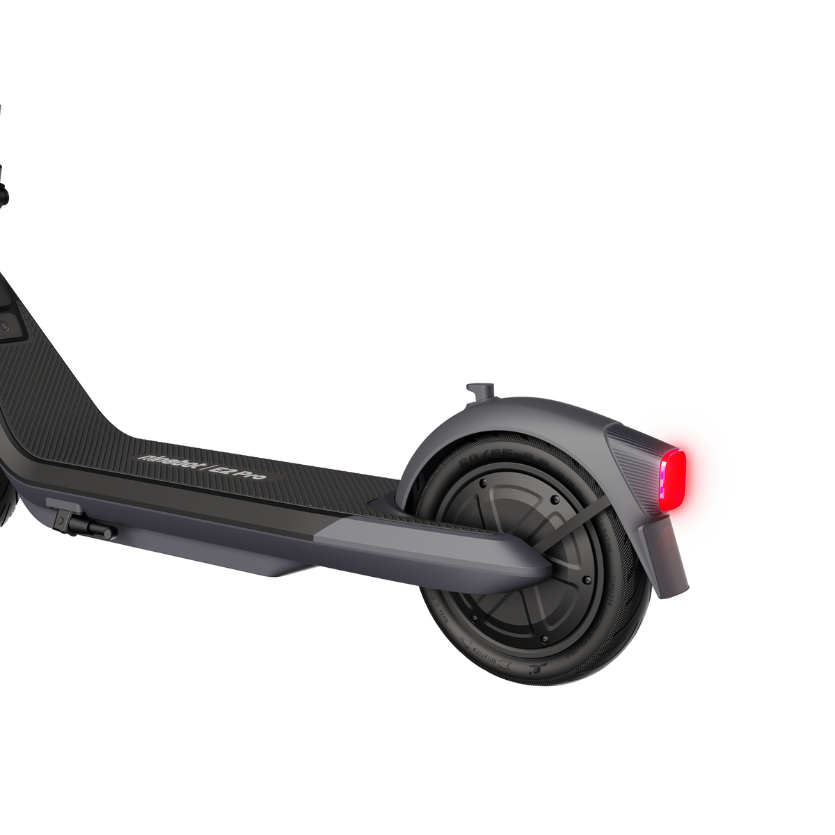 Segway Ninebot E2 Pro rear wheel and brake light detail