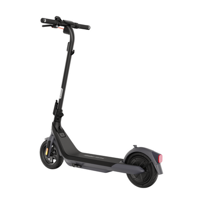 Segway Ninebot E2 Pro electric scooter, rear three-quarter view on white