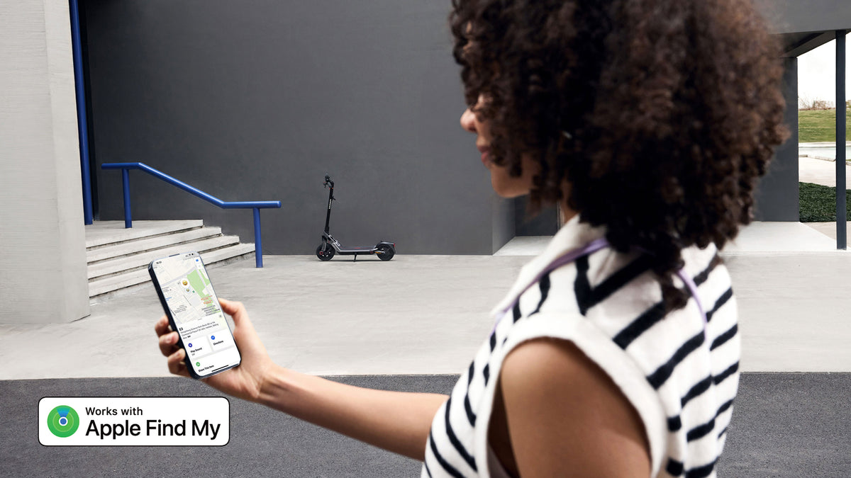 Apple Find My feature shown with a Segway E3 scooter