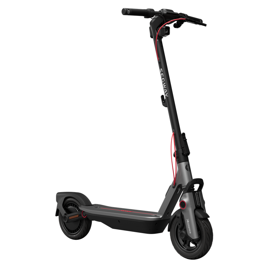 Segway Ninebot F3 electric scooter, front three-quarter view.