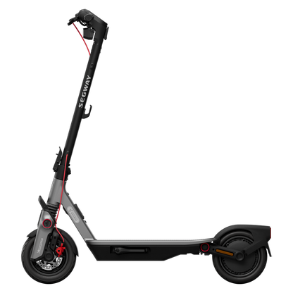 Segway Ninebot F3 side profile showing the front disc brake and suspension