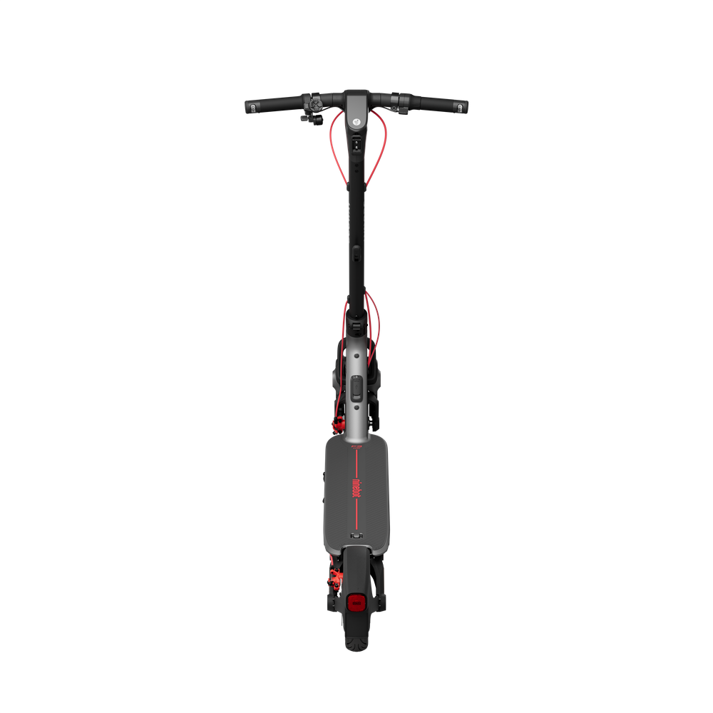 Overhead view of the Segway F3 Pro footboard and handlebar layout