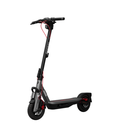Front left angle of the Segway F3 Pro with front disc brake and suspension