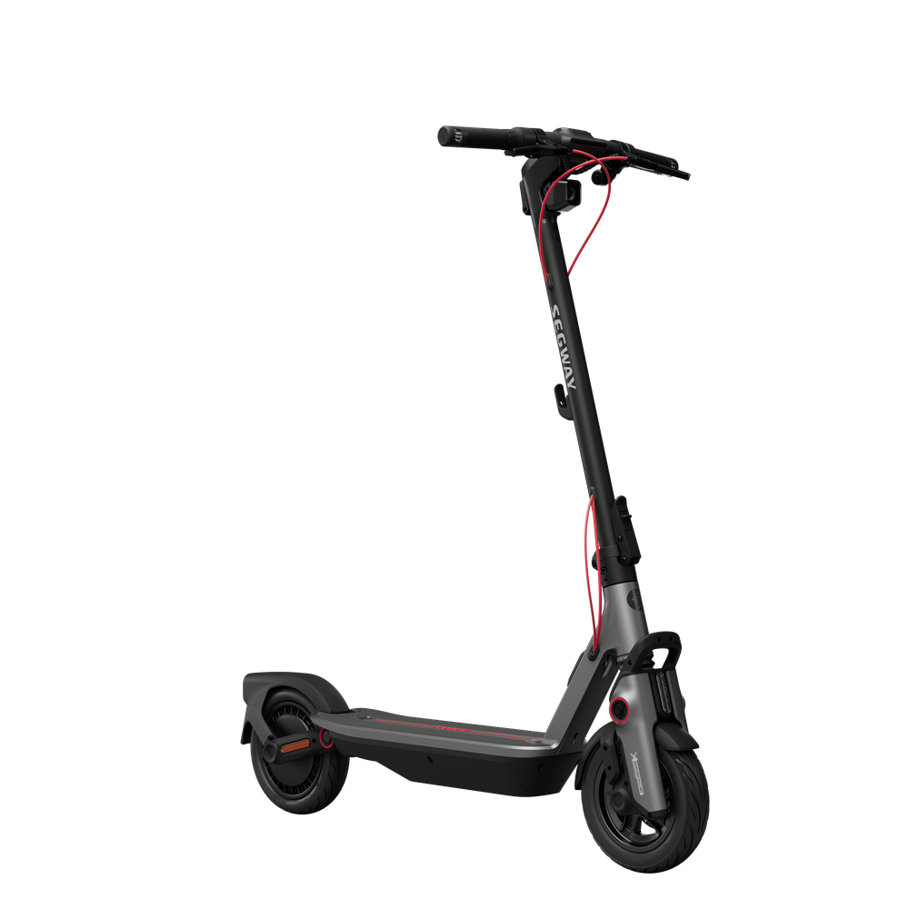 Segway Ninebot F3 Pro electric scooter viewed from the front at an angle