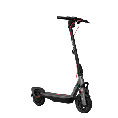 Segway Ninebot F3 Pro electric scooter viewed from the front at an angle