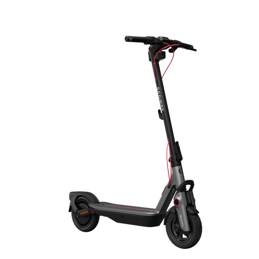 Segway Ninebot F3 Pro electric scooter viewed from the front at an angle
