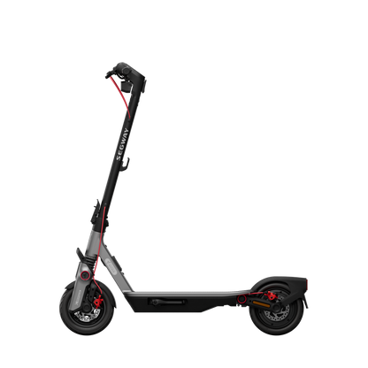 Side profile of the Segway Ninebot F3 Pro showing the frame, deck and wheels