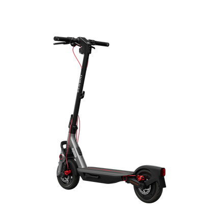 Rear left view of the F3 Pro showing the rear disc brake, deck and mudguard