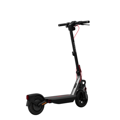 Rear three-quarter view of the Segway F3 Pro electric scooter
