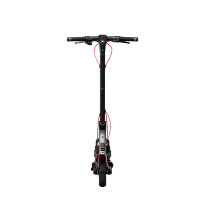 Straight rear view of the Segway F3 Pro with its rear light and wheel
