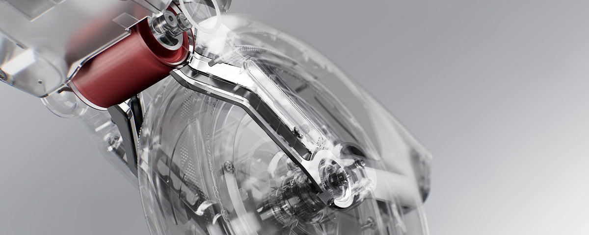 Cutaway illustration of the Segway F3 rear elastomer suspension