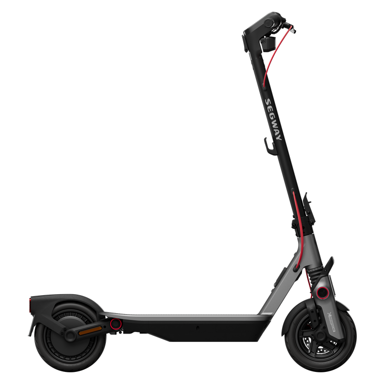 Segway Ninebot F3 electric scooter, opposite side profile.