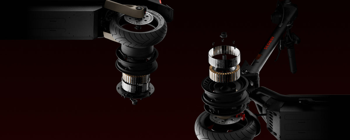 Segway Ninebot GT3 PRO electric scooter — adjustable hydraulic suspension detail