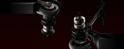 Segway Ninebot GT3 PRO electric scooter — adjustable hydraulic suspension detail