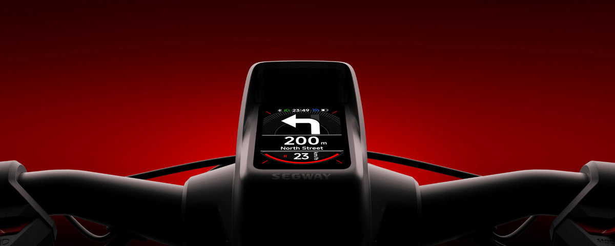 Segway Ninebot GT3 electric scooter — 2.4-inch TFT display with navigation shown