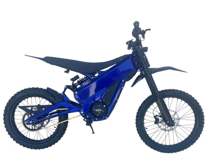 Talaria XXX PRO TL2500 electric motorbike in blue, shown from the side.