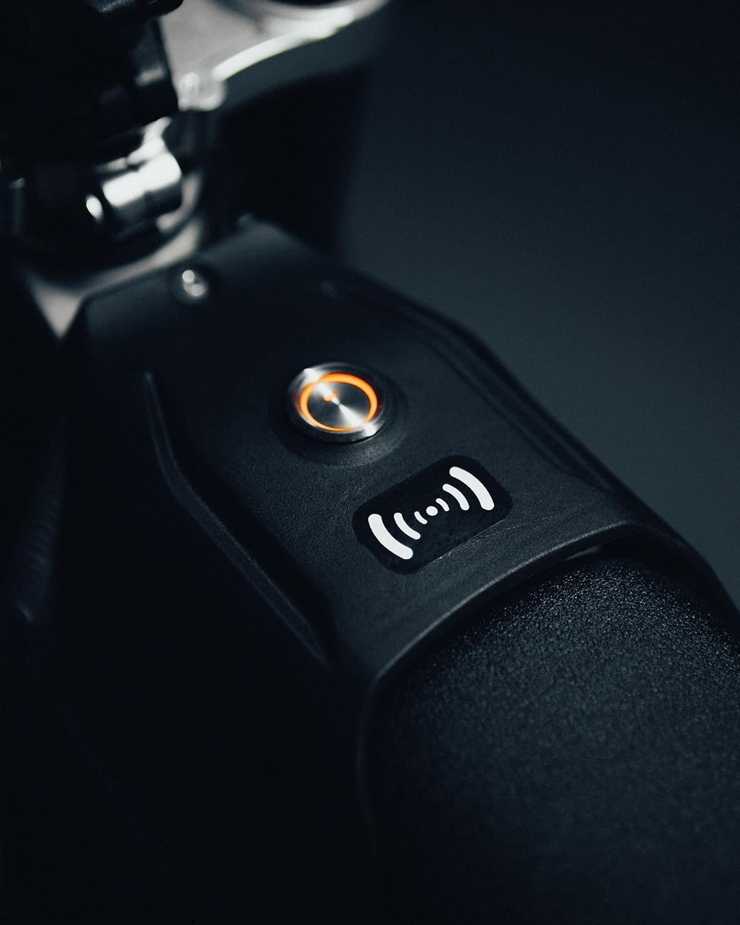 Talaria XXX electric motorbike NFC key reader and power button.