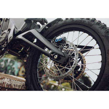 Talaria XXX PRO rear disc brake, wheel and swingarm.