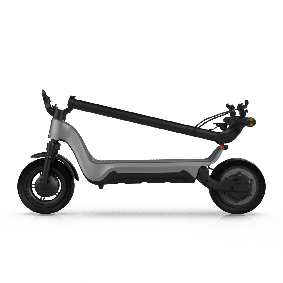 Voltrium Ion MAX electric scooter with its handlebar stem folded over the deck.