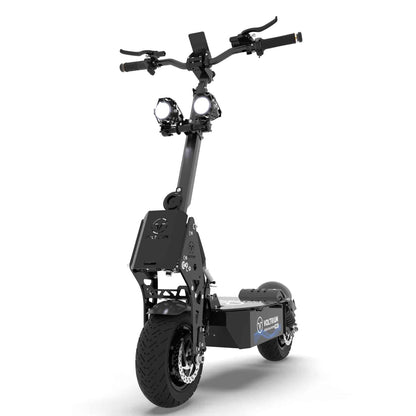 Voltrium Rogue Dual Motor MAX electric scooter front three-quarter view with its seat removed.